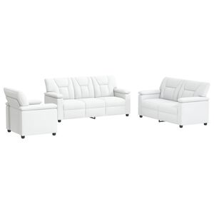 vidaXL Sofa-Set 3 pcs Wei&szlig; Kunstleder