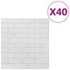 vidaXL 3D Tapete Ziegelstein Selbstklebend 40 Stk. Wei&szlig;