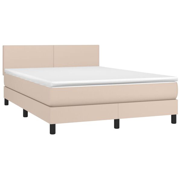 vidaXL Boxspringbett Matratze Cappuccino-Braun 140x200cm Kunstleder