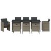 vidaXL Garten Essgruppe mit Kissen 9 pcs Grau Poly-Rattan