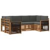 vidaXL Outdoor-Sofagarnitur 5 Stk. Natur und Anthrazit