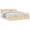 vidaXL Ottoman-Bett mit Matratzen Creme 180x200 cm Stoff