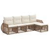 vidaXL Gartensofa-set 5 pcs Beige und Cremewei&szlig; Poly-Rattan