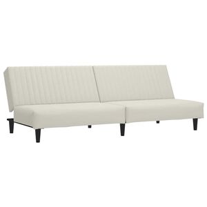 vidaXL Schlafsofa 2-Sitzer Creme Samt
