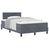 vidaXL Boxspringbett mit Kopfteil Dunkelgrau 120 x 200 cm Samt