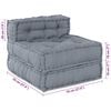 vidaXL Modulares Sofa 3 pcs Grau Stoff