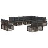 vidaXL Gartensofa-set 12 stk. Grau und Dunkelgrau Poly-Rattan