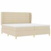 vidaXL Boxspringbett mit Matratze Creme 200 x 200 cm Stoff