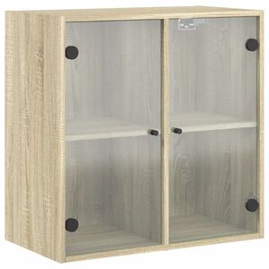 vidaXL Wandschrank mit Glast&uuml;ren Sonoma-Eiche 68x37x68,5 cm