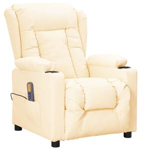vidaXL Massagesessel Creme Kunstleder