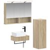 vidaXL Badezimmerschrank-Set 3 stk. Sonoma-Eiche 100 x 14,5 x 70 cm