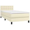 vidaXL Boxspringbett mit Matratze Creme 80x200 cm Kunstleder