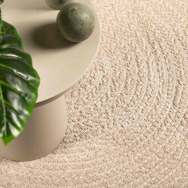 vidaXL Teppich ZIZUR Beige 120x120 cm Jute-Optik Indoor und Outdoor