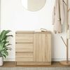vidaXL Sideboard mit Schublade Sonoma-Eiche 71x35x65 cm Holzwerkstoff