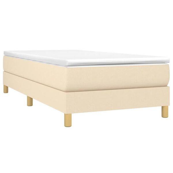 vidaXL Boxspringbettgestell Creme 90x200 cm Stoff
