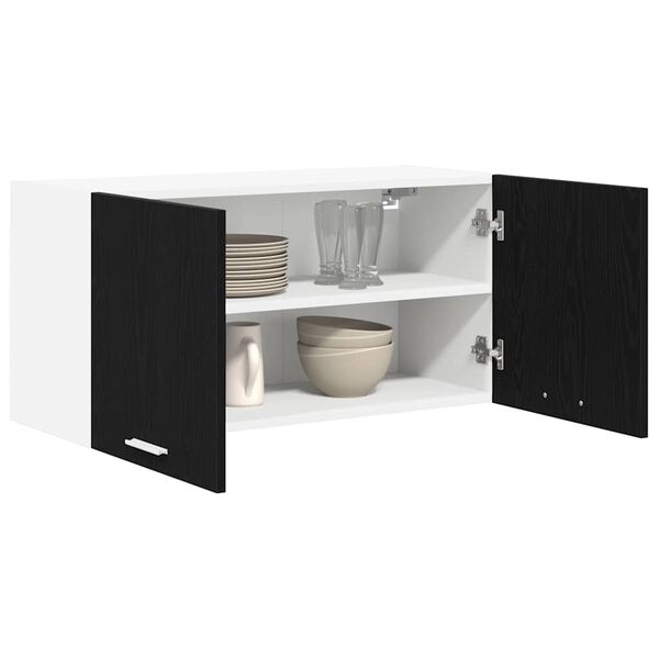 vidaXL H&auml;ngeschrank Schwarz Eichen-Optik 80 x 31 x 40 cm Holzwerkstoff