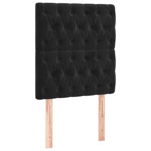vidaXL Kopfteil Schwarz 80x7x118/128 cm Samt
