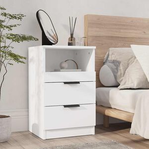 vidaXL Nachttische 2 Stk. Wei&szlig; Holzwerkstoff