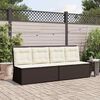 vidaXL Gartenbank Verstellbar mit Kissen Braun Poly Rattan