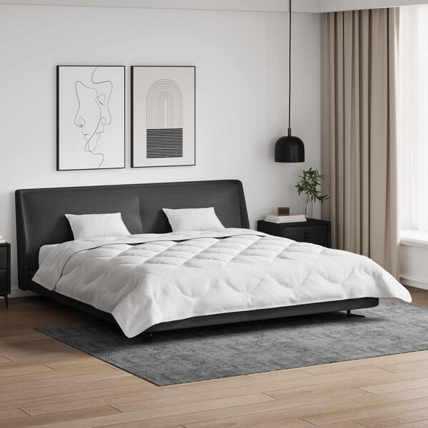 vidaXL Bettdecke mit Kissen 3 pcs Wei&szlig; Mikrofaser