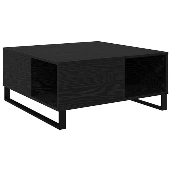 vidaXL Couchtisch Schwarz Eichen-Optik 80 x 80 x 36,5 cm Holzwerkstoff