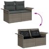 vidaXL Gartensofa-set mit Kissen mit Speicher 6 pcs Grau Poly Rattan
