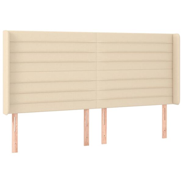 vidaXL Kopfteil mit Ohren Creme 163x16x118/128 cm Stoff