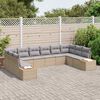 vidaXL Gartensofa-set mit Kissen 10 pcs Beige und Hellgrau Polyrattan