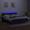 vidaXL Boxspringbett mit Matratze & LED Schwarz 160x200 cm Stoff