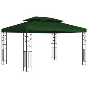 vidaXL Pavillon 3,97 x 2,96 x 2,68 m Gr&uuml;n Polyester und Stahl