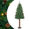 vidaXL Schlanker Weihnachtsbaum mit 300 LEDs mit St&auml;nder Gr&uuml;n 180 cm