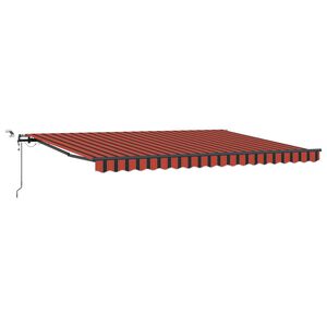 vidaXL Ausziehbare Markise Orange und Braun 450 x 350 cm Polyester