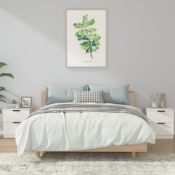 vidaXL Nachttische 2 Stk. Wei&szlig; Holzwerkstoff