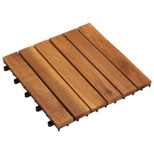 vidaXL Terrassenfliese 30 Stk. Braun 30 x 30 cm Akazien-Hartholz