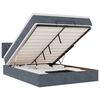 vidaXL Ottoman-Bett mit Matratze & LEDs Dunkelgrau 140x190 cm Samt