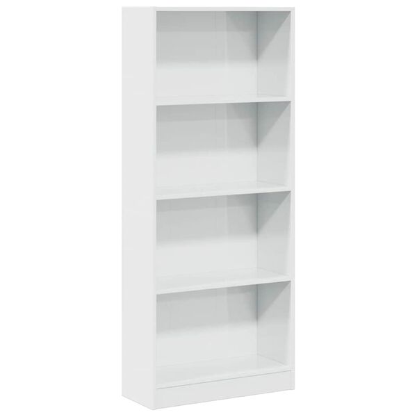 vidaXL B&uuml;cherregal Hochglanz-Wei&szlig; 60x24x143 cm Holzwerkstoff