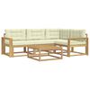 vidaXL Outdoor-Sofagarnitur 5 stk. Wei&szlig; und Creme Polyester