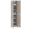 vidaXL Highboard Betongrau 34,5x34x180 cm Holzwerkstoff