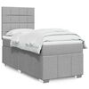 vidaXL Boxspringbett mit Matratze Hellgrau 90x190 cm Stoff