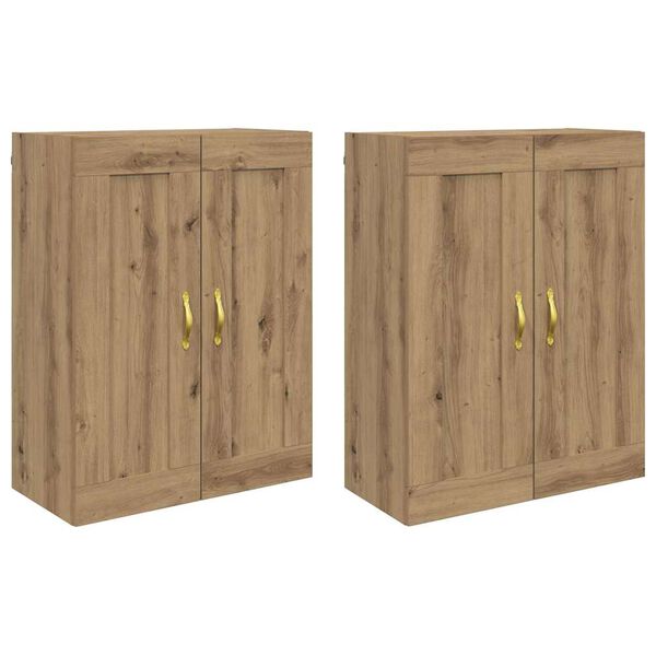 vidaXL Wandmontierter Schrank 2 pcs Artisan-Eiche 69,5 x 34 x 90 cm