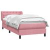vidaXL Boxspringbett mit Matratze Rosa 90x210 cm Samt