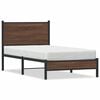 vidaXL Metallbett ohne Matratze Braun Eichen-Optik 75x190 cm