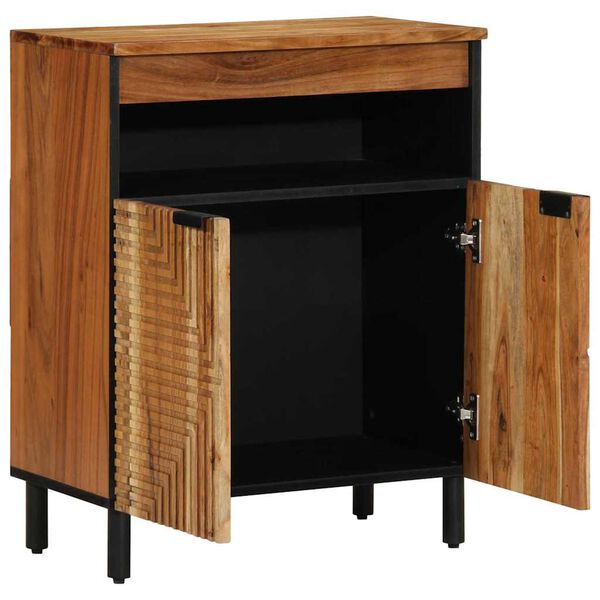 vidaXL Sideboard mit Regal Natur 60 x 33,5 x 75 cm Massivholz Akazie