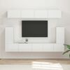 vidaXL TV-Schrankset Wandmontiert 5 pcs Hochglanz Wei&szlig; Holzwerkstoff