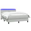 vidaXL Boxspringbett mit Matratze & LED Hellgrau 160x220 cm Samt