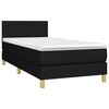 vidaXL Boxspringbett mit Matratze & LED Schwarz 90x190 cm Stoff
