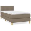 vidaXL Boxspringbett mit Matratze Taupe 90x190 cm Stoff
