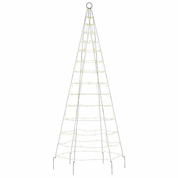 vidaXL LED-Weihnachtsbaum f&uuml;r Fahnenmast 200 LEDs Warmwei&szlig; 180 cm