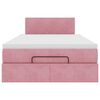 vidaXL Ottoman-Bett mit Matratze & LEDs Rosa 120x200 cm Samt