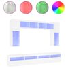 vidaXL 8-tlg. TV-Wohnwand mit LED-Leuchten Wei&szlig;